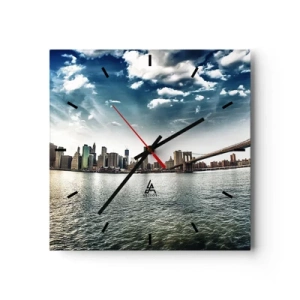 Nástenné hodiny - Sklenený ostrov - 30x30 cm