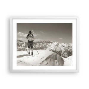 Plagát v bielom ráme - Rovnaké hory - 50x40 cm
