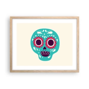 Plagát v ráme zo svetlého duba - Život – zábava až do smrti - 50x40 cm