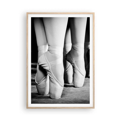 Plagát v ráme zo svetlého duba - Spoločne, ľahko - 70x100 cm