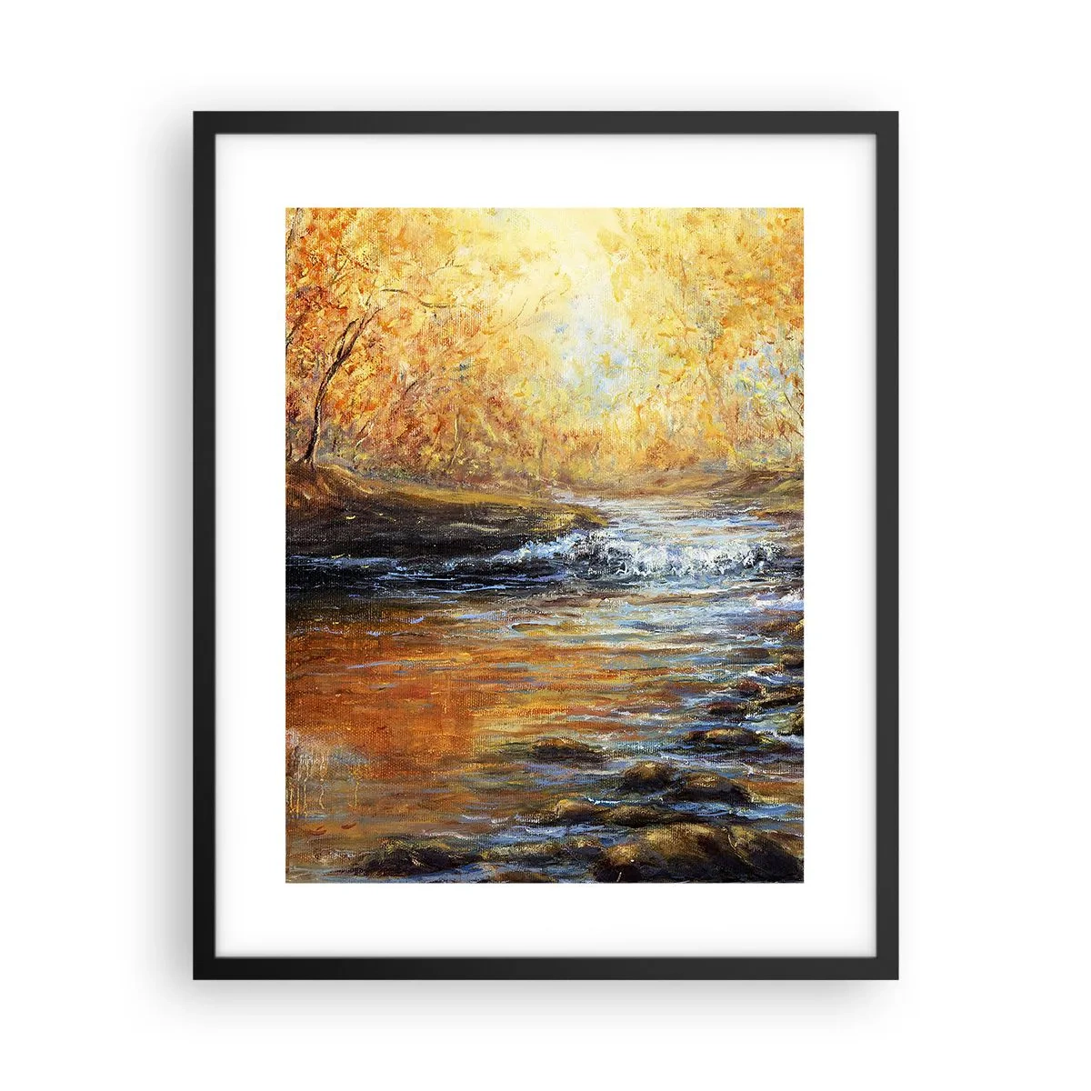 Plagát v čiernom ráme - Zlatý potok - 40x50 cm