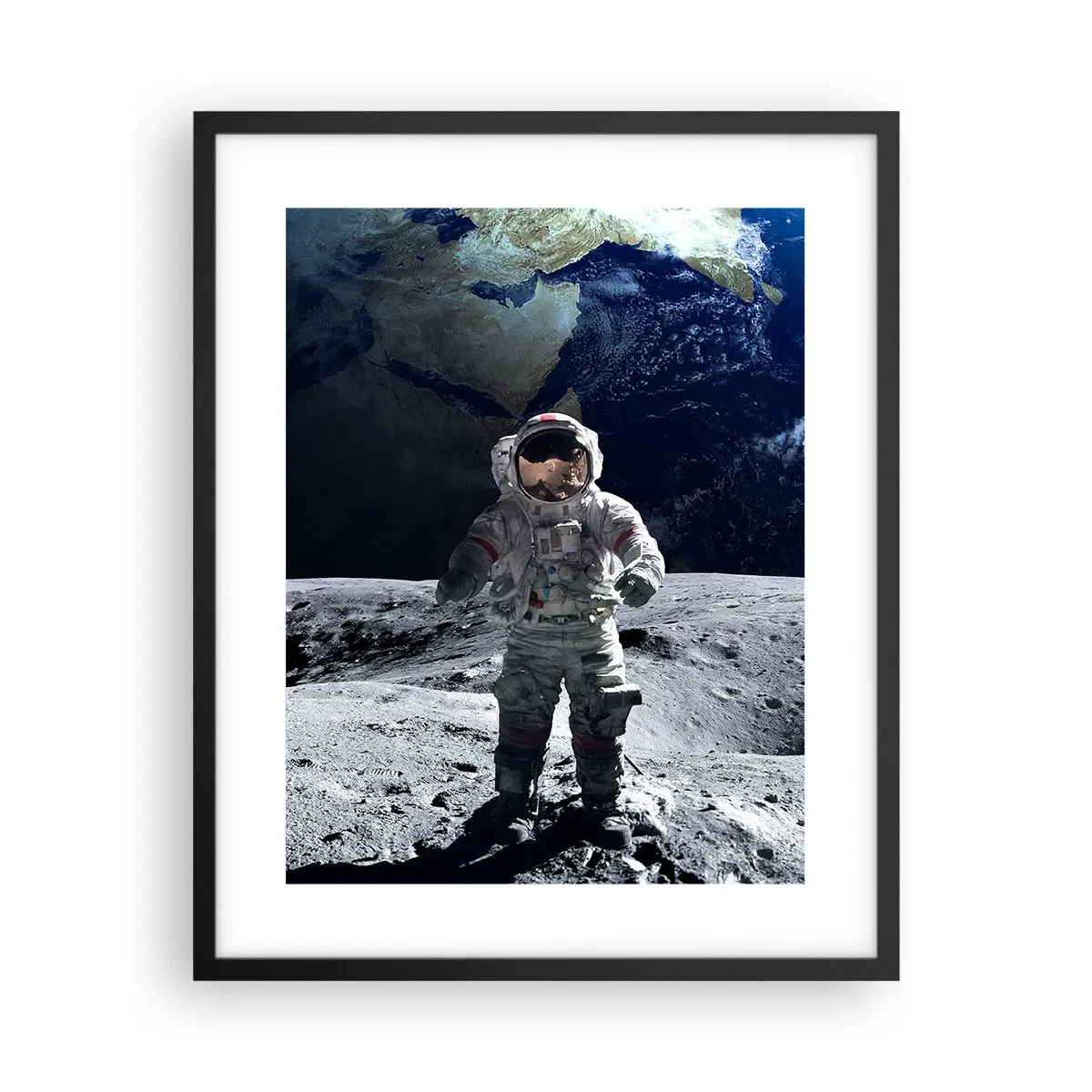 Plagát v čiernom ráme - Pozdravy z Mesiaca - 40x50 cm