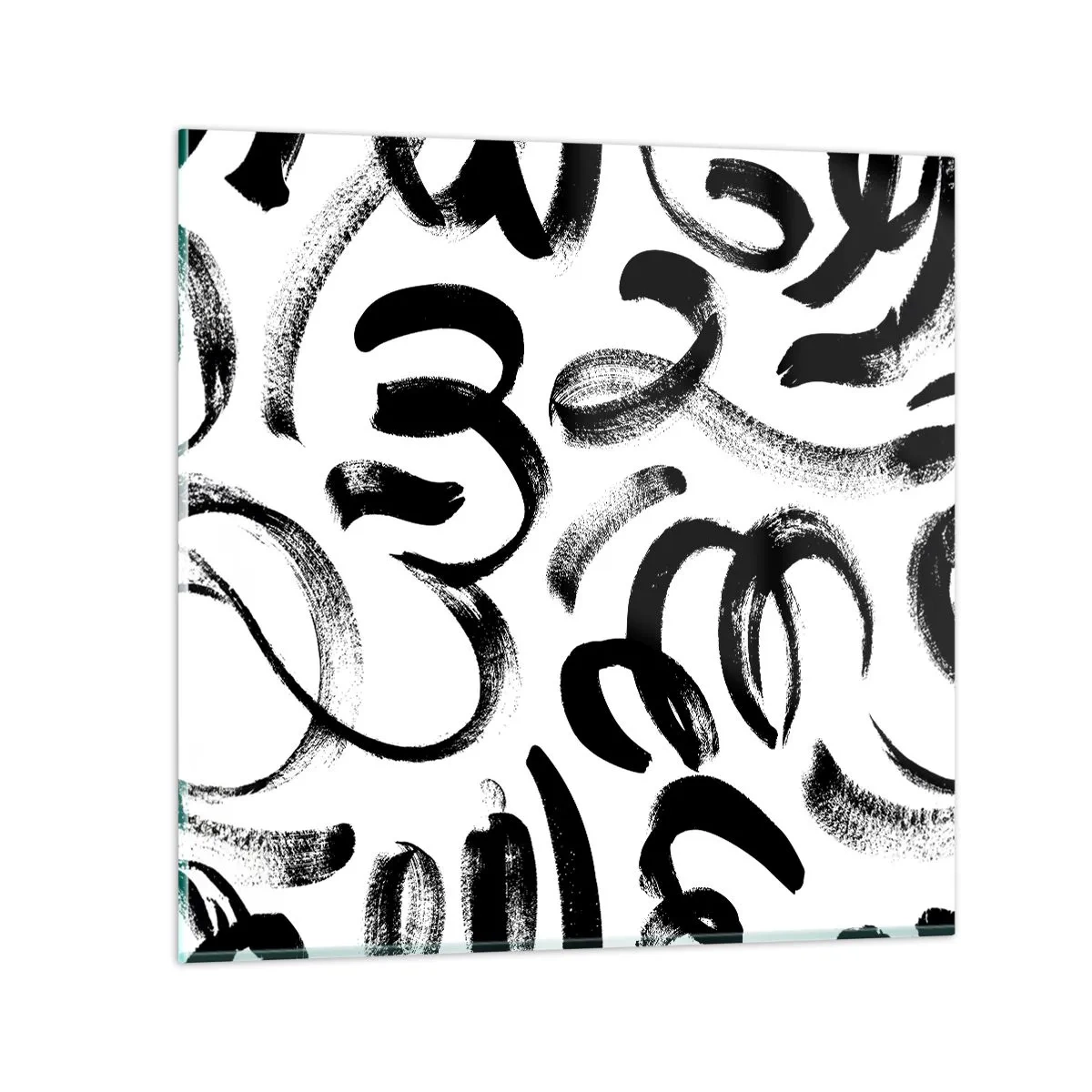 Obraz na skle - Čierne na bielom - 30x30 cm