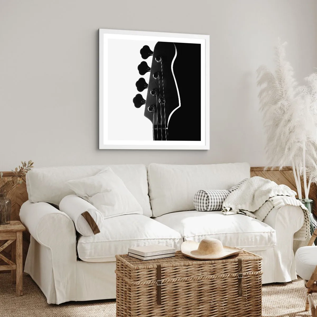 Plagát v bielom ráme - Rockové ticho  - 50x50 cm