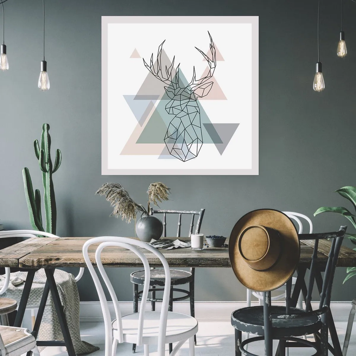 Plagát - V geometrickom lese - 40x40 cm