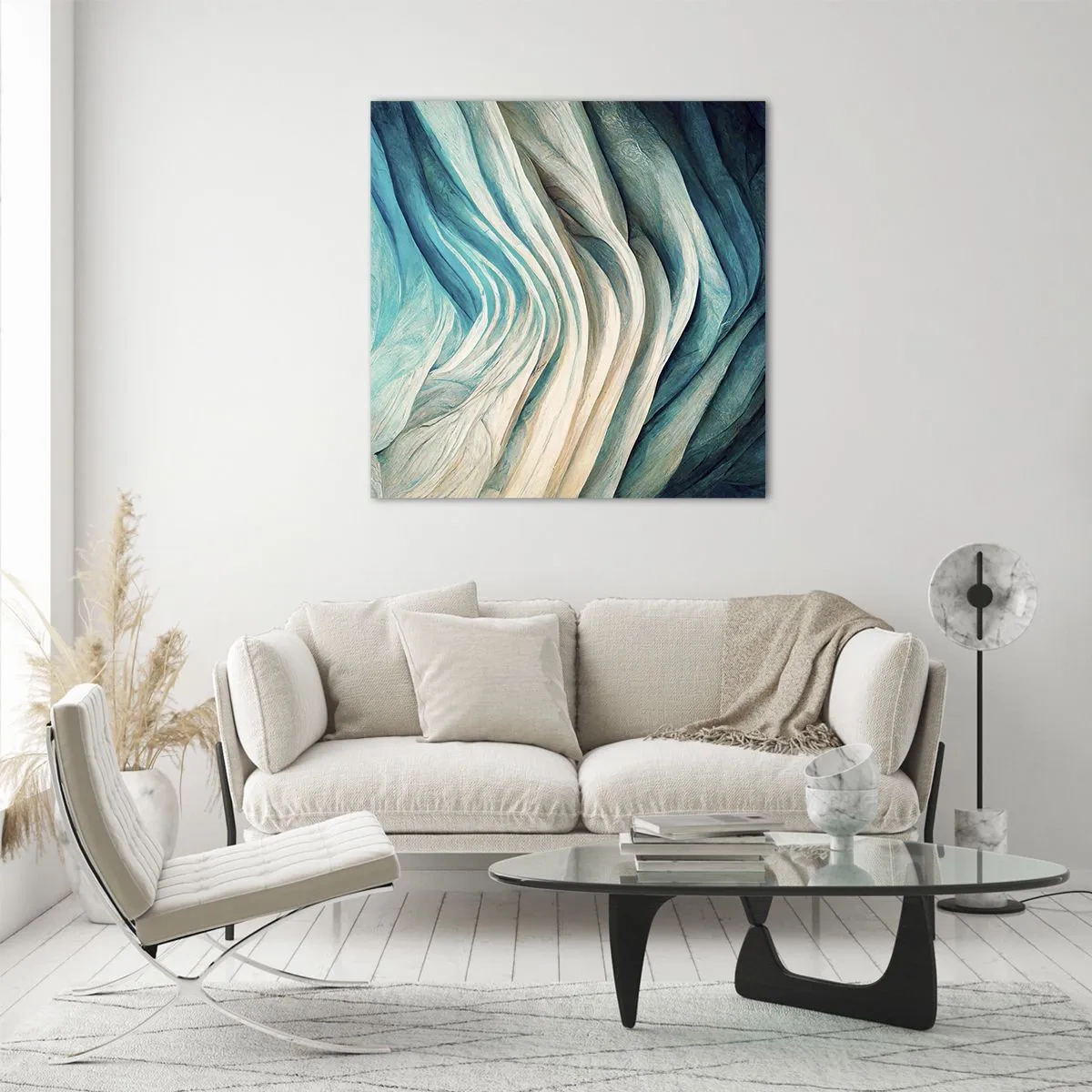 Obraz na skle - Modrá neukojiteľnosť - 70x70 cm