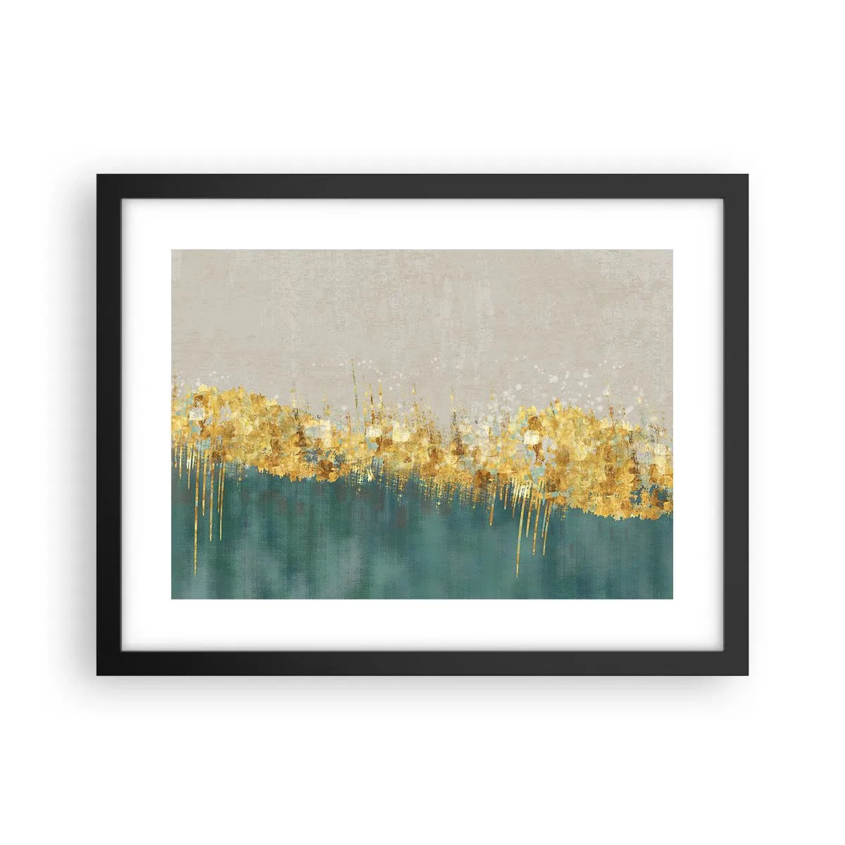 Plagát v čiernom ráme - Zlatá hranica - 40x30 cm