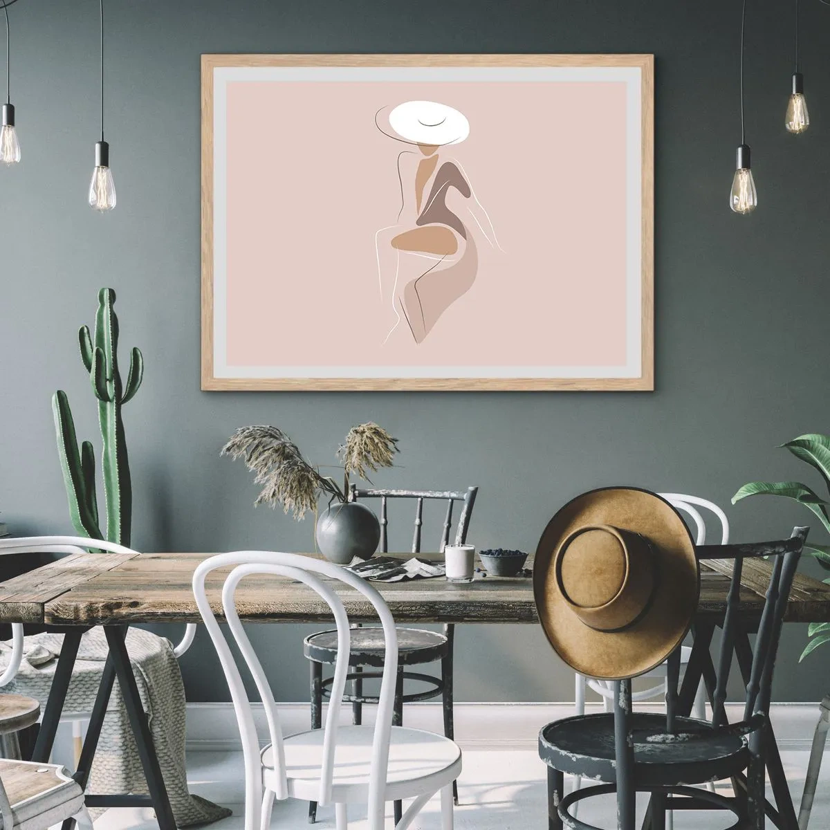 Plagát v ráme zo svetlého duba - Ako vyzerá pravá dáma? - 91x61 cm