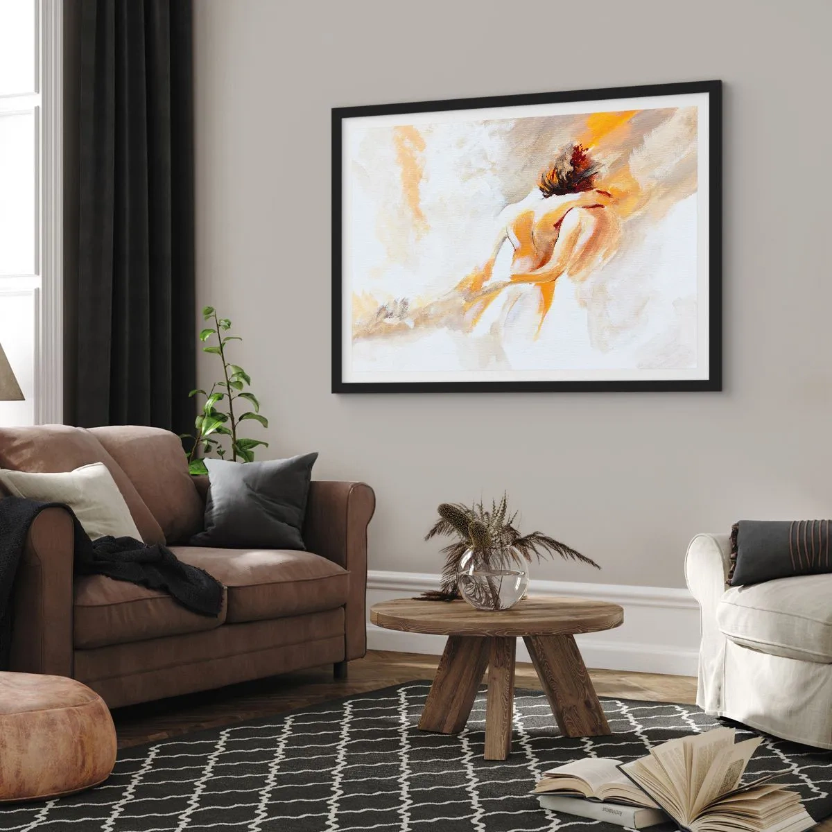 Plagát v čiernom ráme - Blízkosť v nebi - 70x50 cm