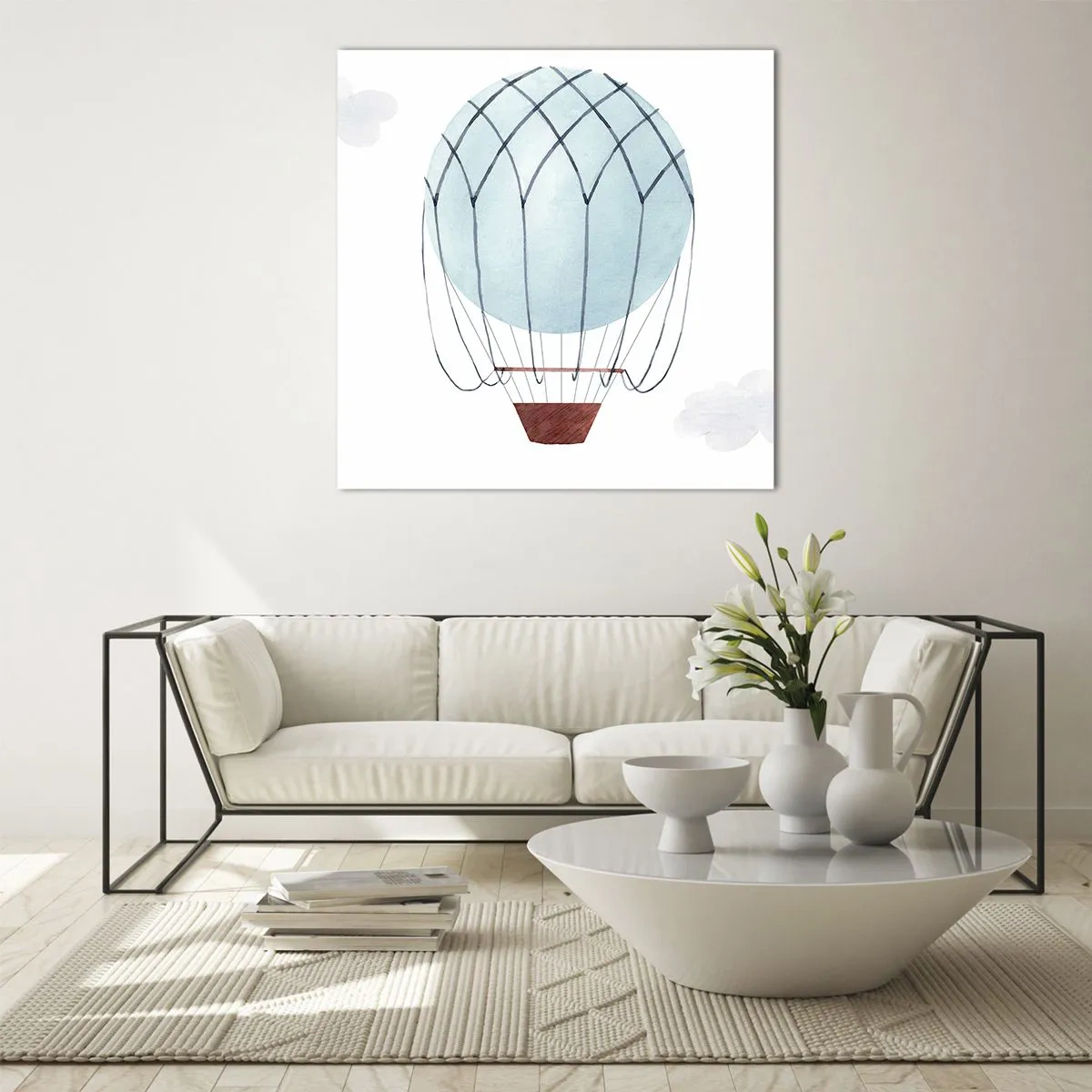 Obraz na skle - Celý v oblakoch - 70x70 cm