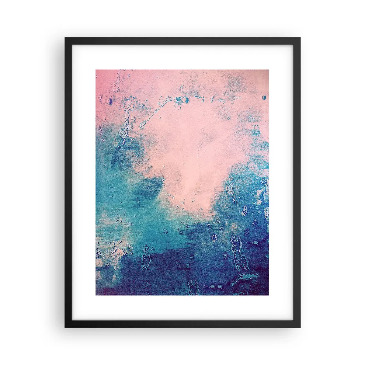 Plagát v čiernom ráme - Modré objatie - 40x50 cm