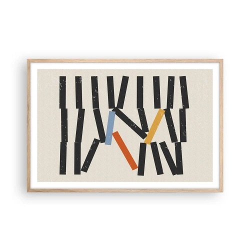 Plagát v ráme zo svetlého duba - Domino – kompozícia - 91x61 cm