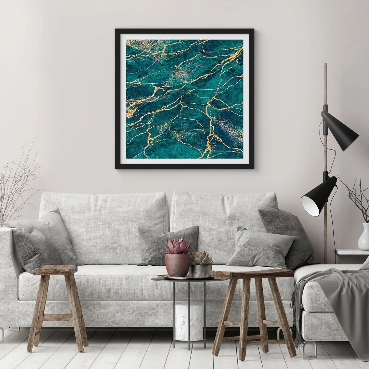 Plagát v čiernom ráme - Zlatá žila - 40x40 cm