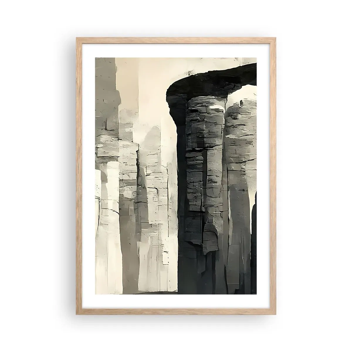 Plagát v ráme zo svetlého duba - Majestátnosť starožitnosti - 50x70 cm