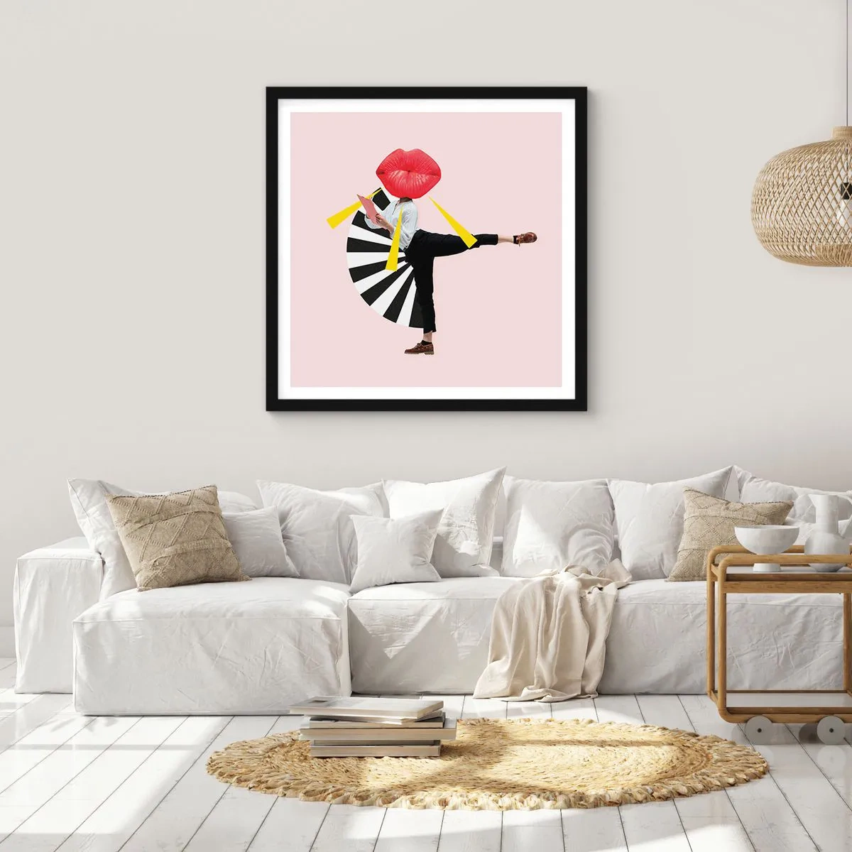 Plagát v čiernom ráme - Surrealistický pop-art - 60x60 cm