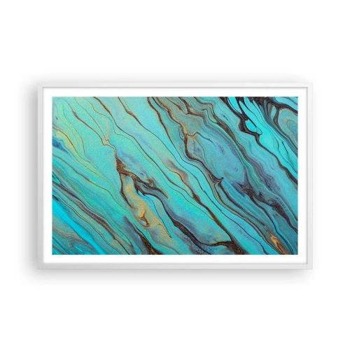 Plagát v bielom ráme - Tyrkysový príliv - 91x61 cm