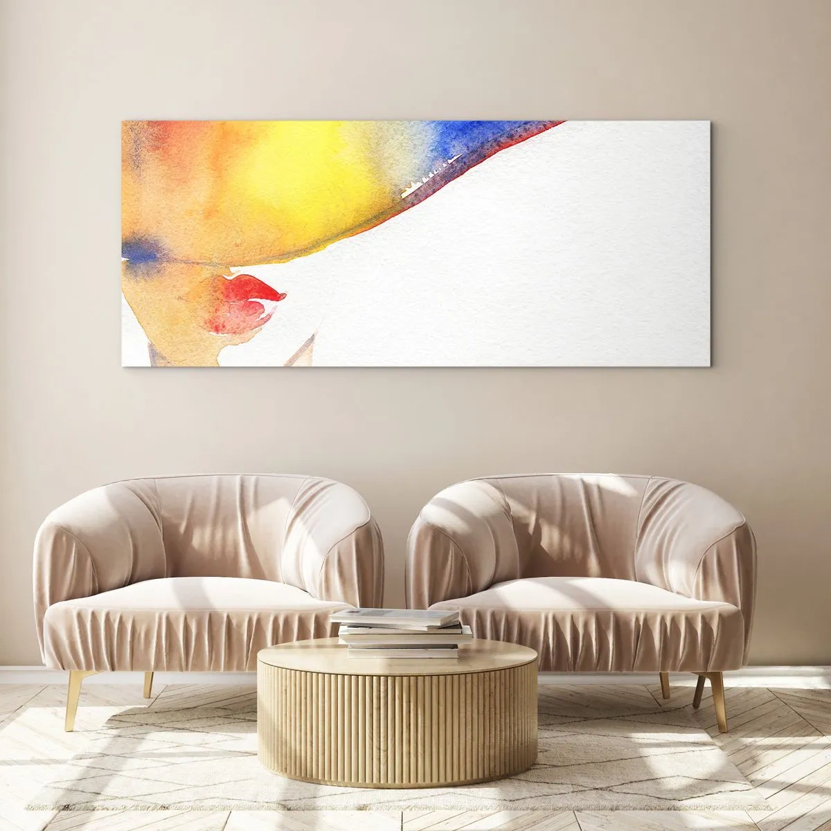 Obraz na skle - Portrét dámy    - 100x40 cm