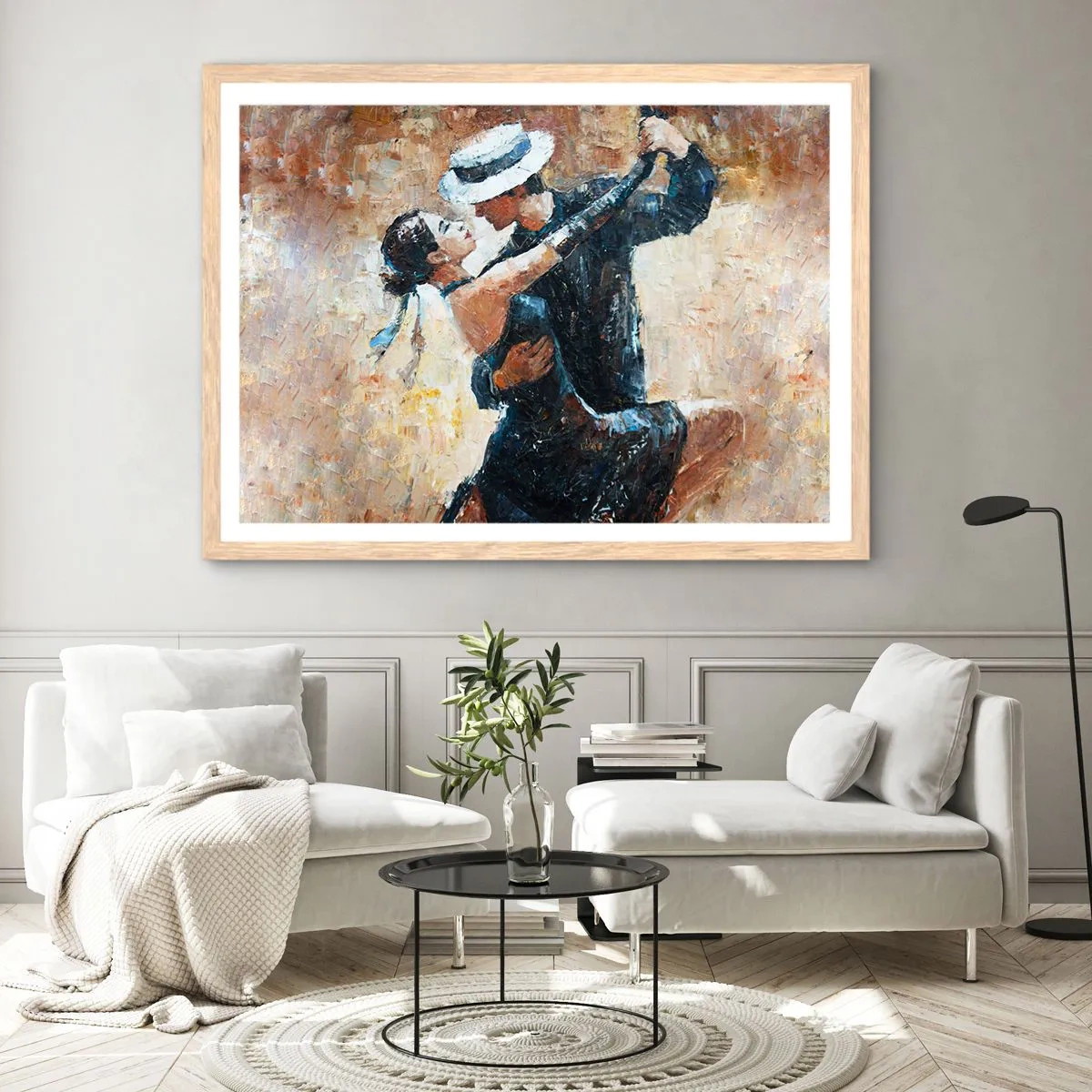 Plagát v ráme zo svetlého duba - A la Rudolf Valentino - 100x70 cm