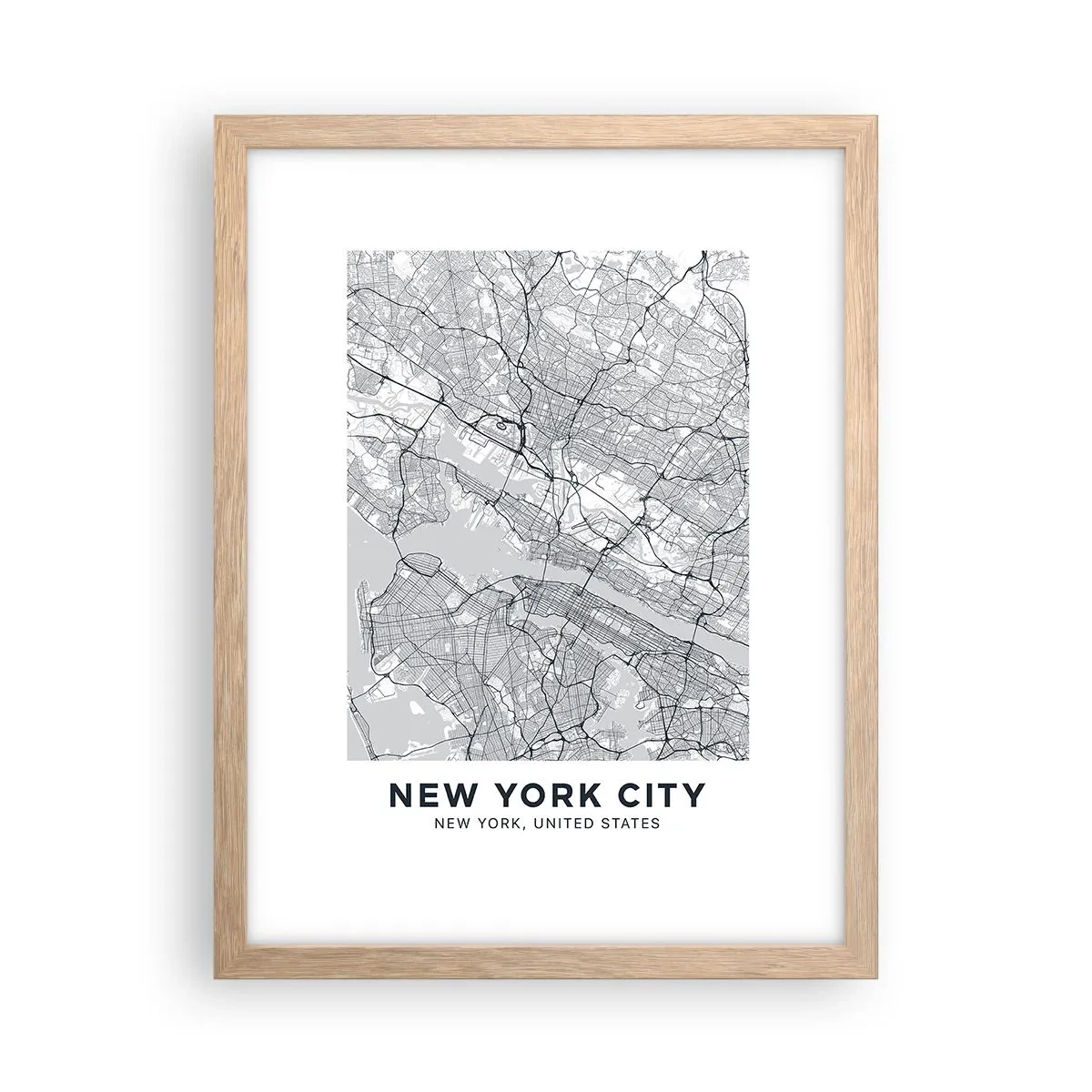 Plagát v ráme zo svetlého duba - Anatómia metropoly - 30x40 cm