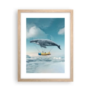 Plagát v ráme zo svetlého duba - Prečo by nie? - 30x40 cm