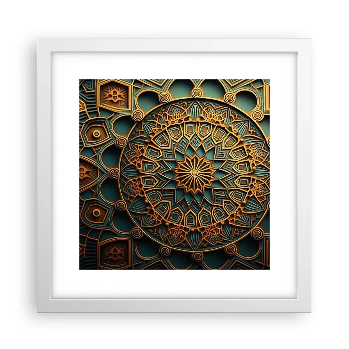 Plagát v bielom ráme - V arabskom štýle - 30x30 cm