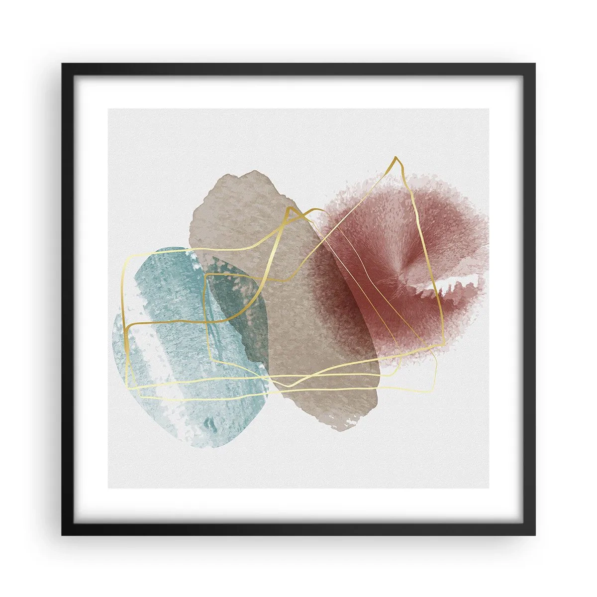 Plagát v čiernom ráme - Korálky priestoru - 50x50 cm