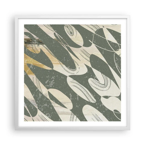 Plagát v bielom ráme - Rytmizovaná abstrakcia - 60x60 cm