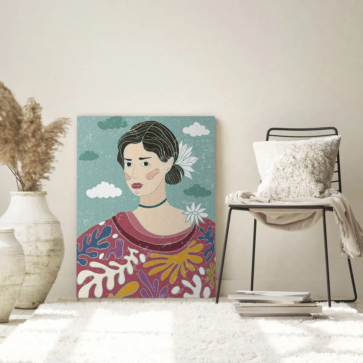 Obraz na skle - S melanchóliou v pohľade - 80x120 cm