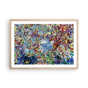Plagát v ráme zo svetlého duba - Vitráž s kvapkami - 70x50 cm