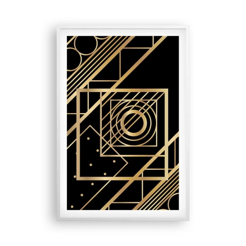 Plagát v bielom ráme - Zlatá geometria - 61x91 cm