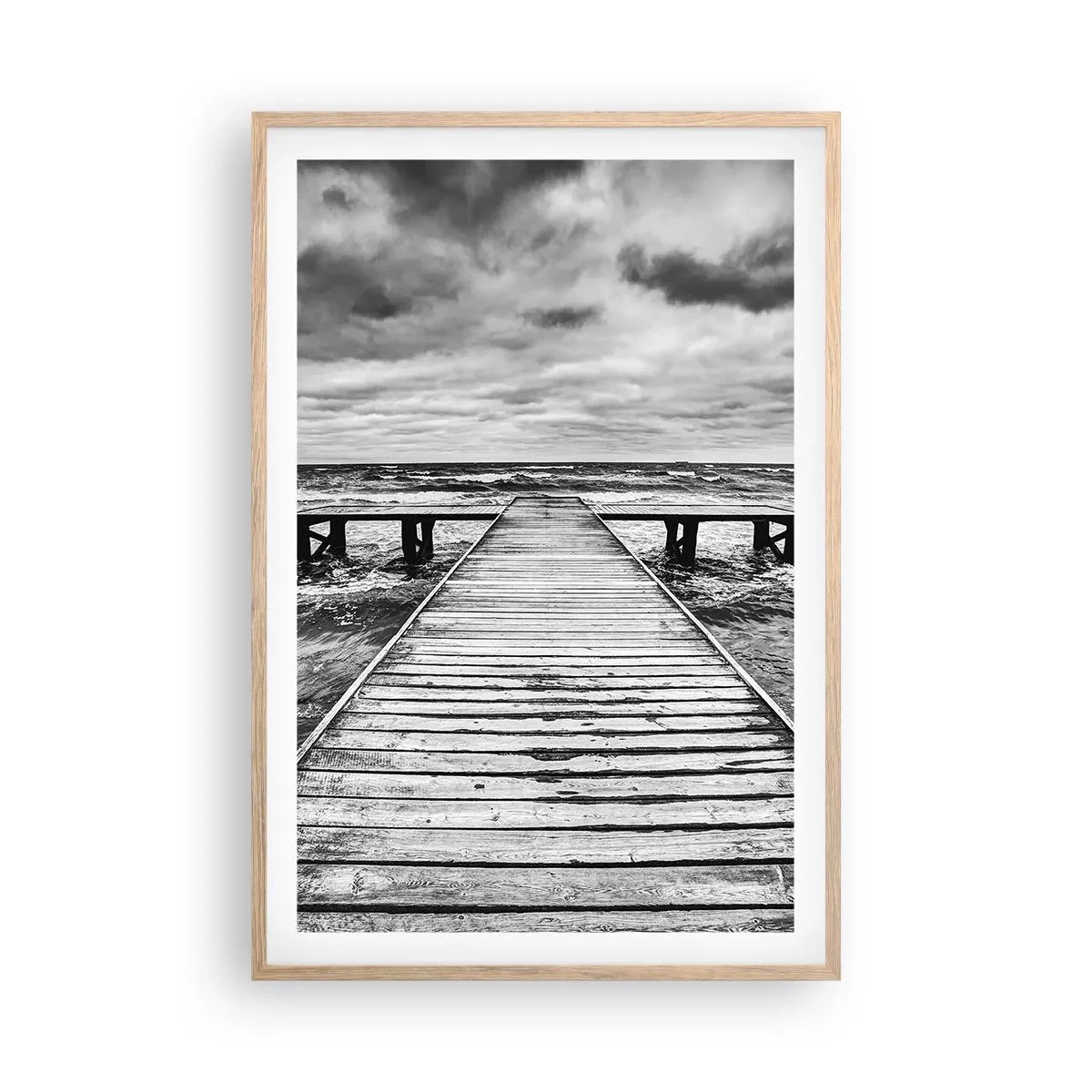 Plagát v ráme zo svetlého duba - Čakám na vietor, čo rozfúka… - 61x91 cm