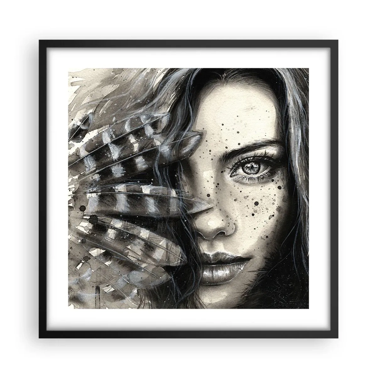 Plagát v čiernom ráme - Divoká krása - 50x50 cm
