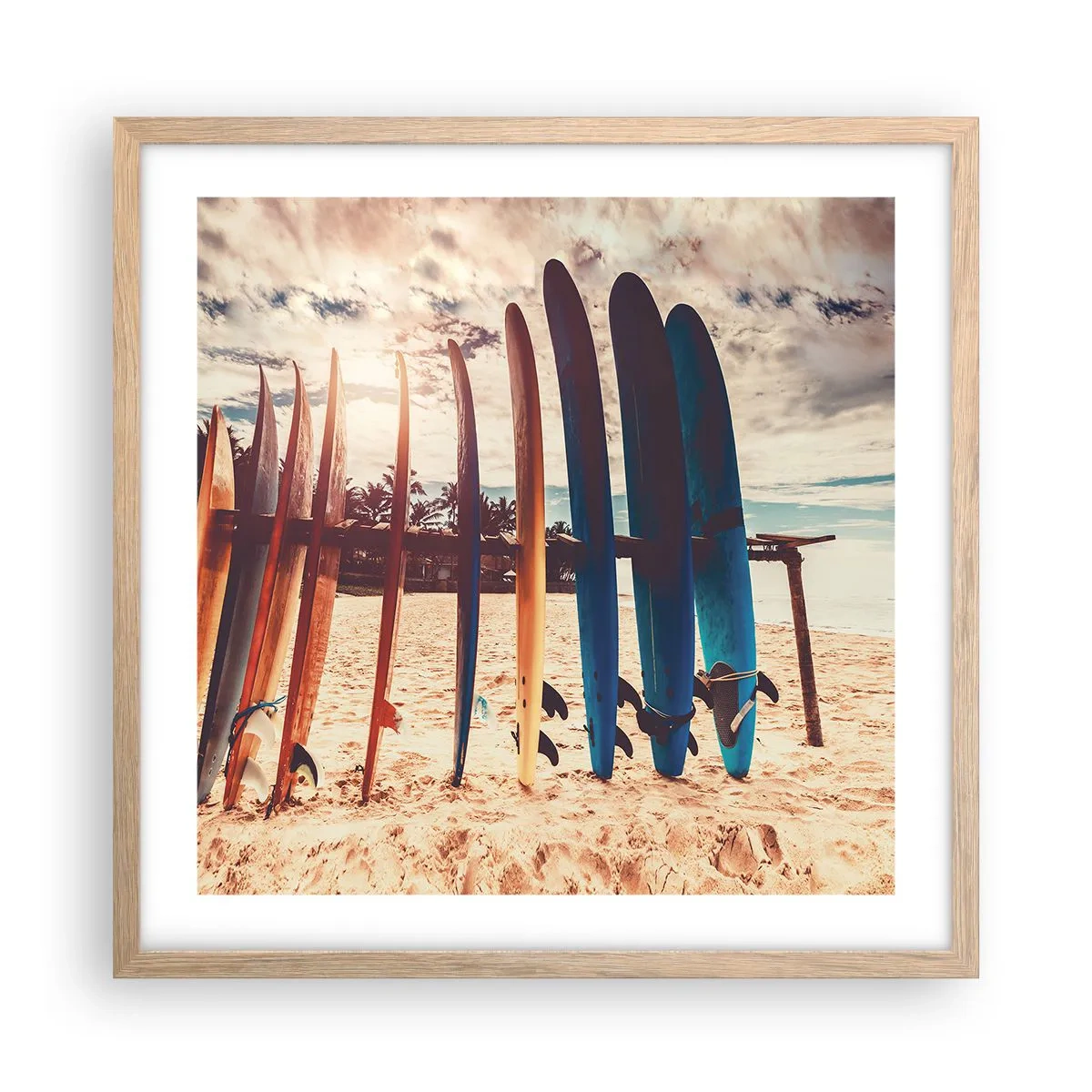 Plagát v ráme zo svetlého duba - Dobrú noc, tak zajtra. - 50x50 cm