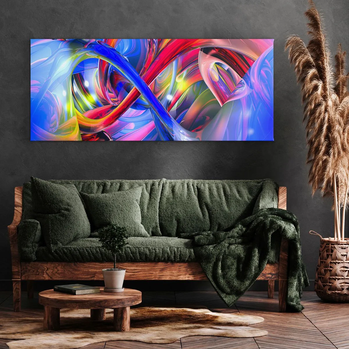 Obraz na plátne - Tanec farieb - 100x40 cm