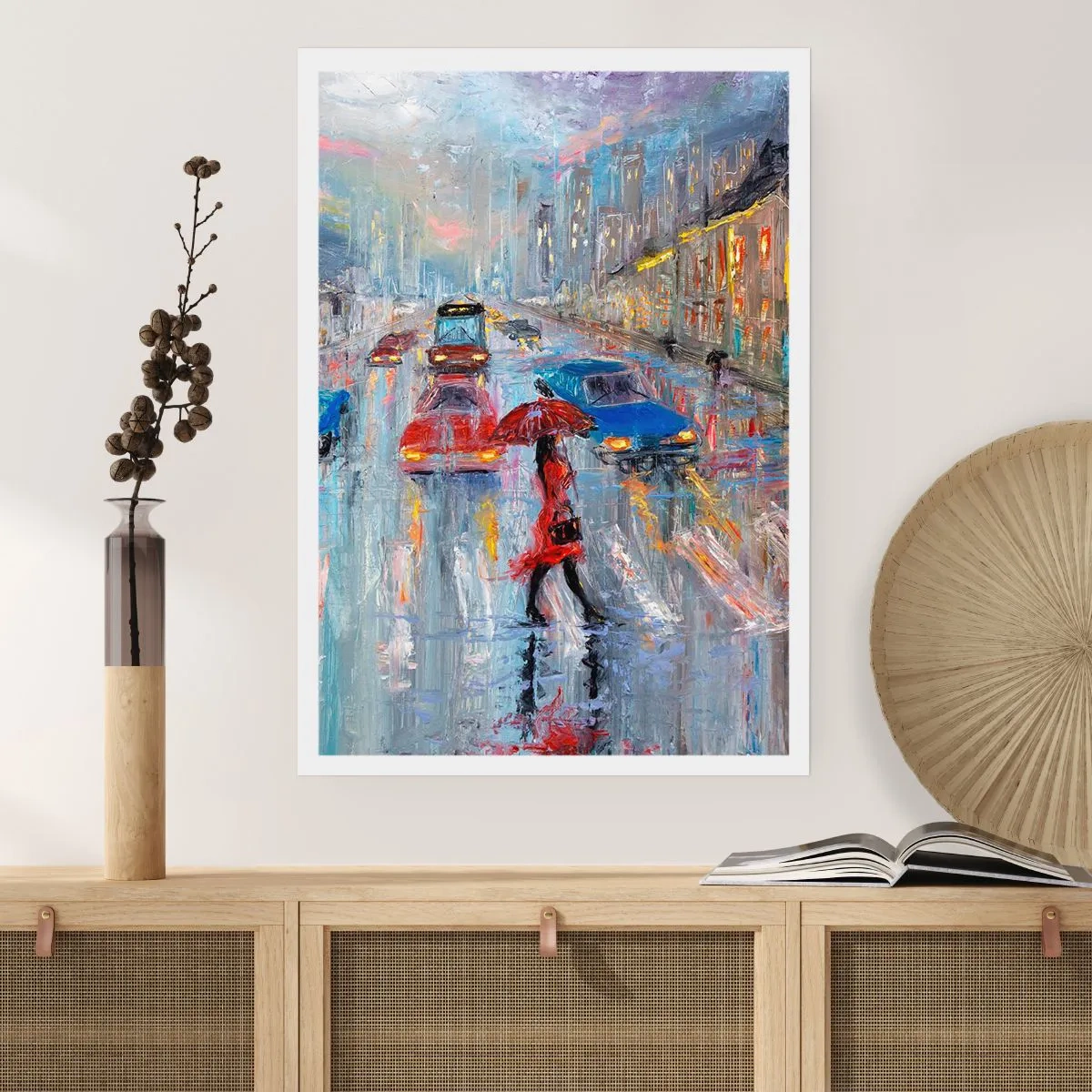 Plagát - Daždivé popoludnie v meste - 70x100 cm