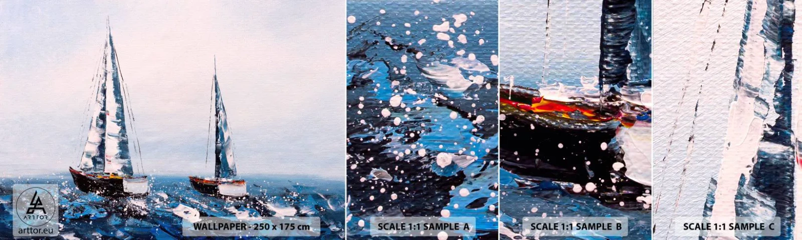 Vzorka Fototapeta Standard Eco - Bratstvo vetra - Plachetnice, Krajina, Prímorské - 100x30 cm