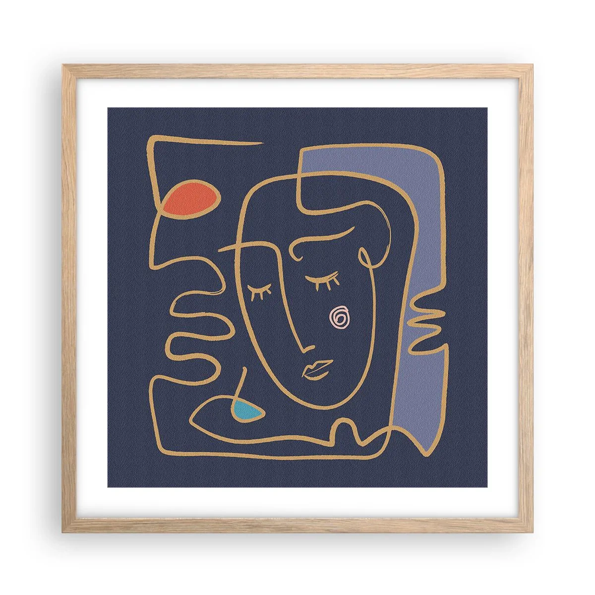 Plagát v ráme zo svetlého duba - V zádumčivosti - 50x50 cm