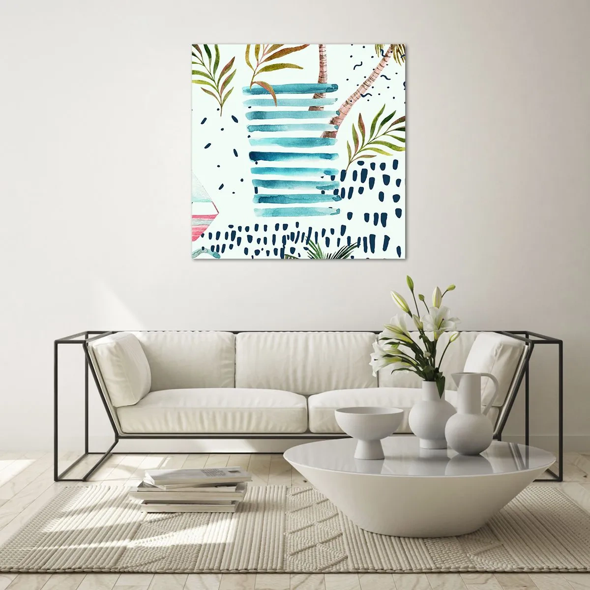 Obraz na skle - Prázdniny pod palmami - 30x30 cm