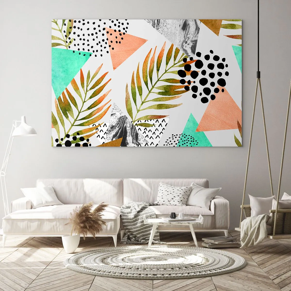 Obraz na skle - Dekorácia s palmovým listom - 120x80 cm