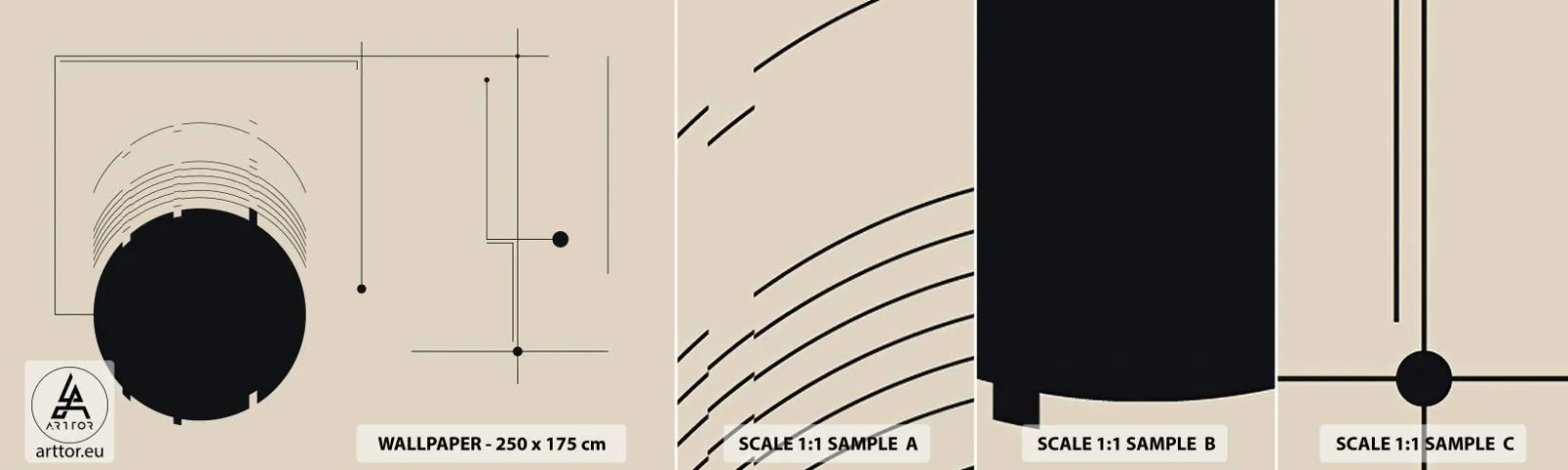 Vzorka Fototapeta Standard Eco - Pružná a dynamická kompozícia - Geometrické, Minimalizmus, Estetické - 100x30 cm