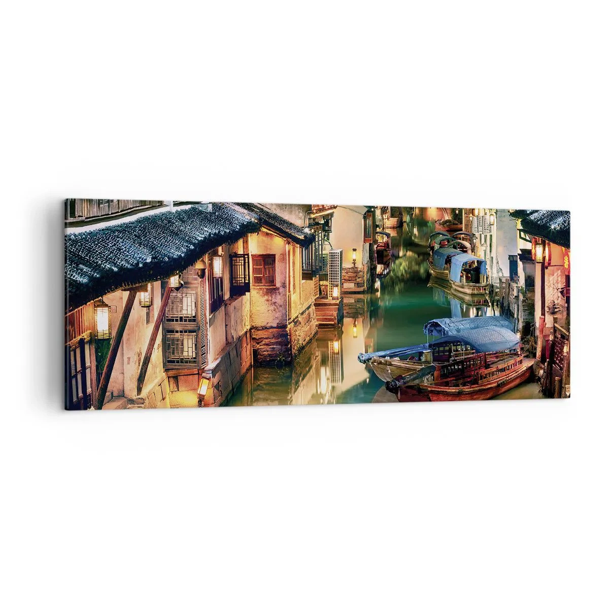 Obraz na plátne - Večer na čínskej ulici - 140x50 cm