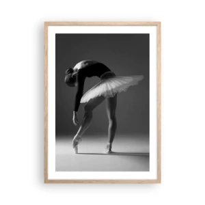 Plagát v ráme zo svetlého duba - Bella ballerina - 50x70 cm