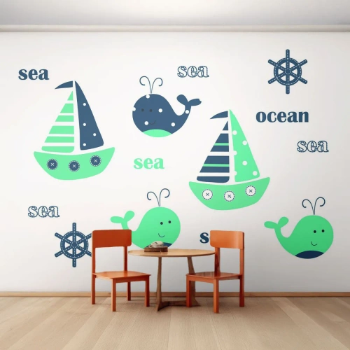 Fototapeta Premium Canvas - Cez mora a oceány - Pre deti, Námorná, Plachetnica - 450x315 cm