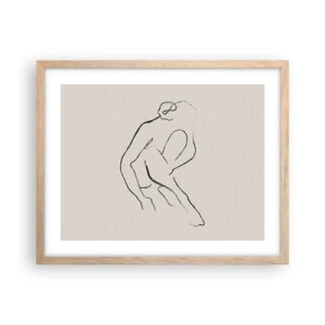 Plagát v ráme zo svetlého duba - Intímna skica - 50x40 cm
