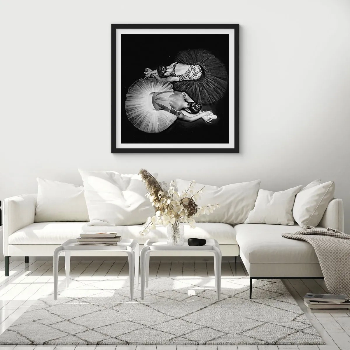 Plagát v čiernom ráme - Jin a jang – ideálna rovnováha - 50x50 cm