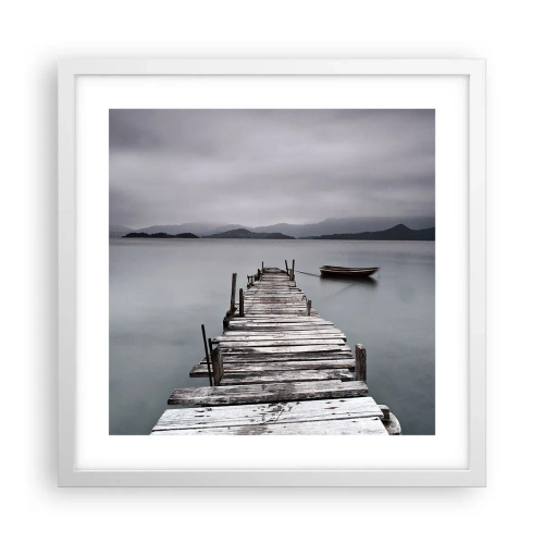 Plagát v bielom ráme - Zajtra môžeš vyraziť - 40x40 cm