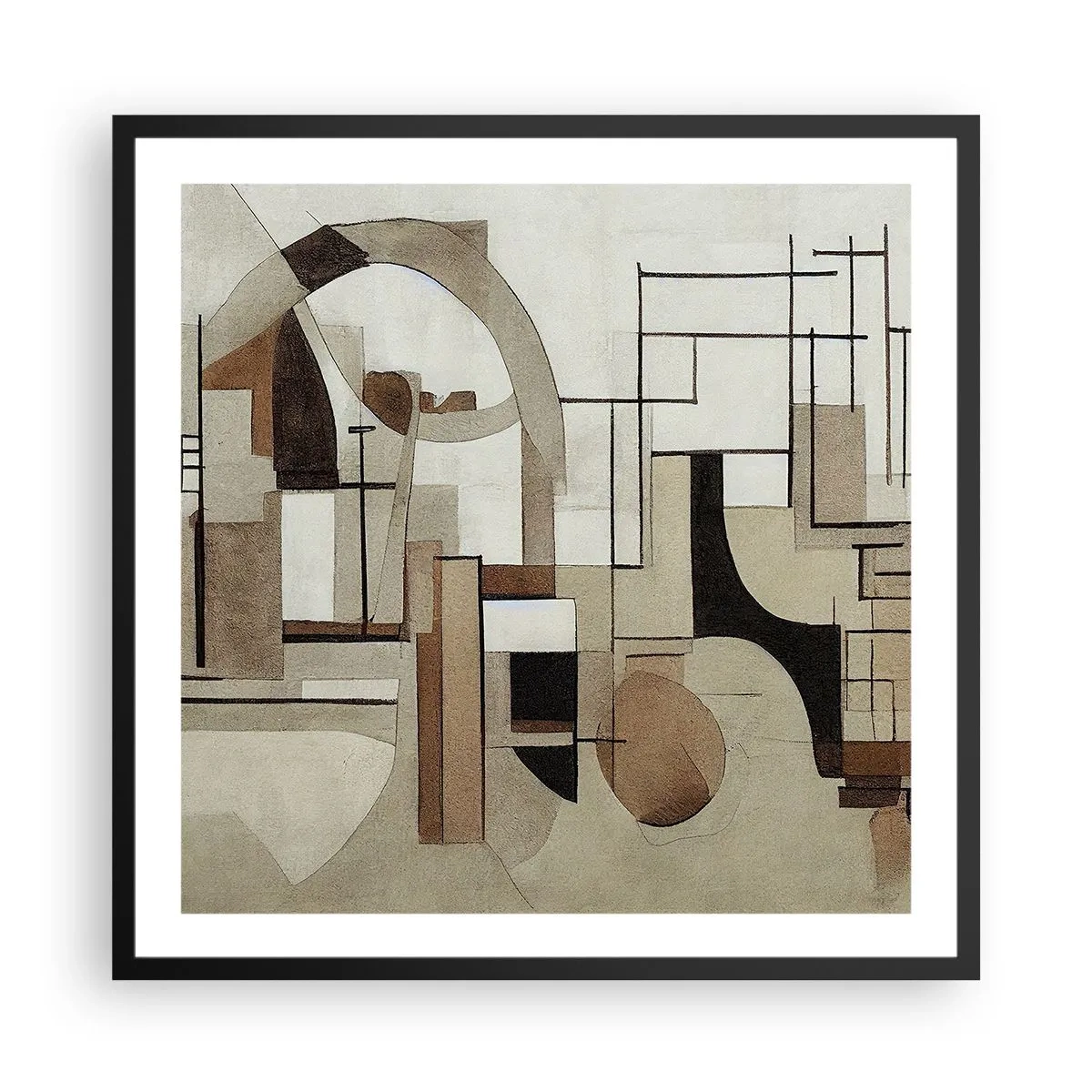 Plagát v čiernom ráme - Mestská krajina 2.0 - 60x60 cm