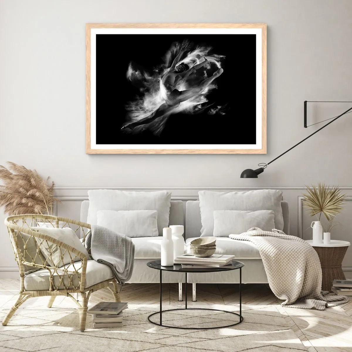 Plagát v ráme zo svetlého duba - Zastavený za letu - 70x50 cm