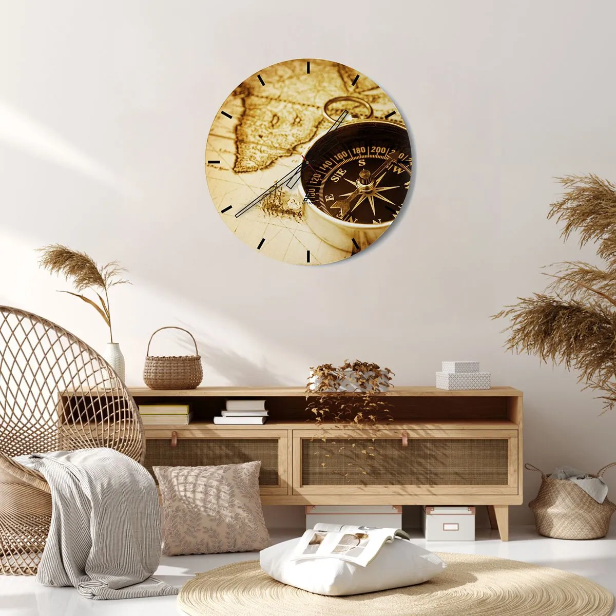 Nástenné hodiny - Na východ alebo na západ? - 40x40 cm