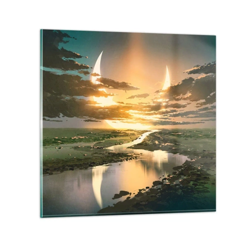 Obraz na skle - Niekde vo vzdialenej galaxii - 70x70 cm